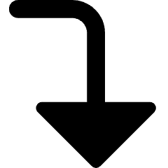 Triangle Arrow Bend Right Down Large Icon from Core Remix Set