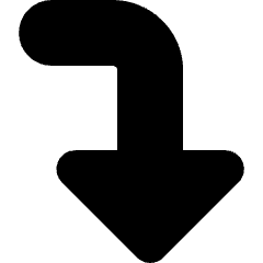 Triangle Arrow Bend Right Down Large Icon from Core Solid Set