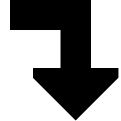 Triangle Arrow Bend Right Down Large Icon from Sharp Solid Set