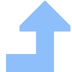 Triangle Arrow Bend Right Up Large Icon from Sharp Flat Set