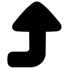 Triangle Arrow Bend Right Up Large Icon from Plump Solid Set