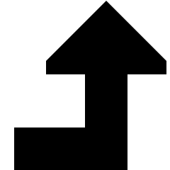 Triangle Arrow Bend Right Up Large Icon from Sharp Solid Set