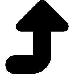 Triangle Arrow Bend Right Up Large Icon from Core Solid Set
