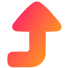 Triangle Arrow Bend Right Up Large Icon from Plump Gradient Set