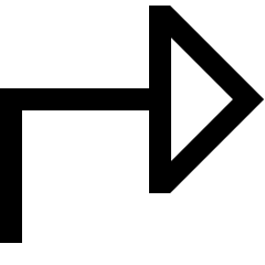 Triangle Arrow Bend Up Right Large Icon from Sharp Line Set