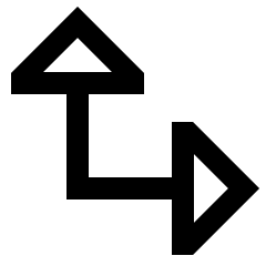 Triangle Arrow Bottom Left Corner Large Icon from Sharp Line Set