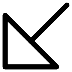 Triangle Arrow Diagonal Bottom Left Large Icon from Core Line Set