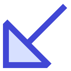 Triangle Arrow Diagonal Bottom Left Large Icon from Sharp Duo Set