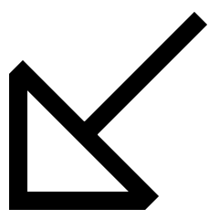 Triangle Arrow Diagonal Bottom Left Large Icon from Sharp Line Set