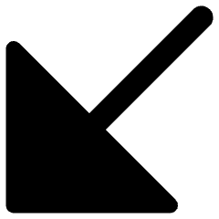 Triangle Arrow Diagonal Bottom Left Large Icon from Core Remix Set