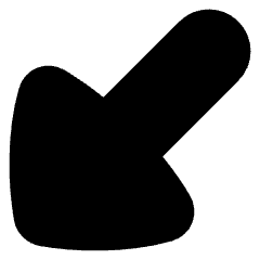 Triangle Arrow Diagonal Bottom Left Large Icon from Flex Solid Set