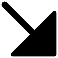 Triangle Arrow Diagonal Bottom Right Large Icon from Core Remix Set