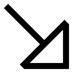 Triangle Arrow Diagonal Bottom Right Large Icon from Sharp Line Set