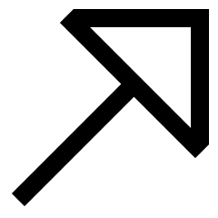 Triangle Arrow Diagonal Upper Right Large Icon from Sharp Line Set