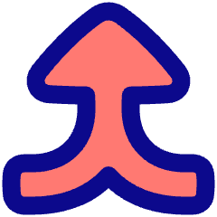 Triangle Arrow Merge Vertical Large Icon from Plump Pop Set