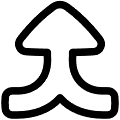 Triangle Arrow Merge Vertical Large Icon from Plump Line Set