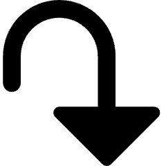 Triangle Arrow Turn Down Right Large Icon from Core Remix Set