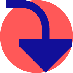 Triangle Arrow Turn Down Right Large Icon from Sharp Pop Set