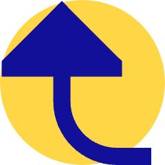 Triangle Arrow Turn Up Left Large Icon from Sharp Pop Set
