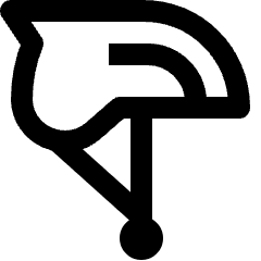 Clean line icon of a bicycle helmet with curved shell and dangling strap. Used for cycling gear, safety, and sports apps.