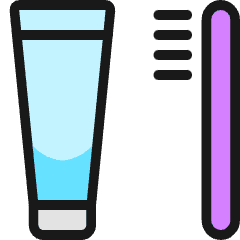 Body Care Toothbrush Paste Icon from Ultimate Colors Set