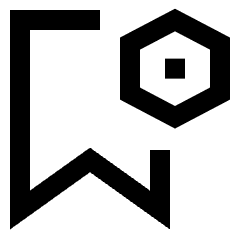 Bookmark Setting Bolt Nut Icon from Sharp Line Set