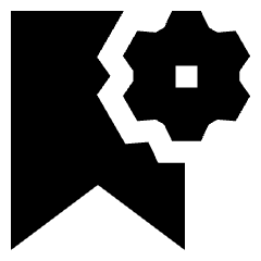 Bookmark Setting Gear Icon from Sharp Solid Set
