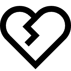 Broken Heart Icon from Sharp Line Set