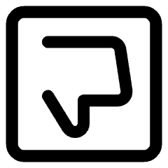 Dislike Square Icon from Core Line Set