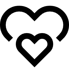Double Heart Icon from Sharp Line Set