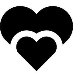 Double Heart Icon from Sharp Solid Set