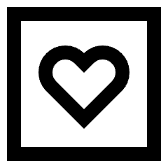 Heart Square Icon from Sharp Line Set