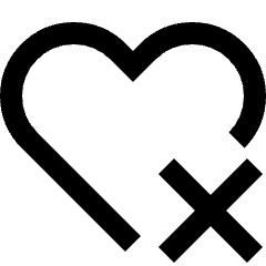 Remove Like Favorite Love Icon from Sharp Line Set