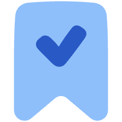 Validated Bookmark Icon from Plump Flat Set