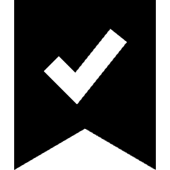 Validated Bookmark Icon from Sharp Solid Set