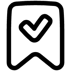 Validated Bookmark Icon from Plump Line Set