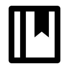 Clean line icon of a book with a bookmark notch. Used for saved books, reading lists, bookmarks, and library apps.