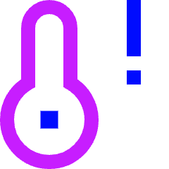 Beware Temperature Icon from Sharp Neon Set