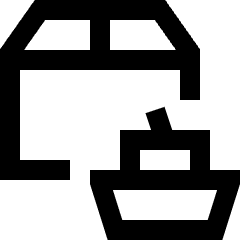Shipment Boat Icon from Sharp Line Set