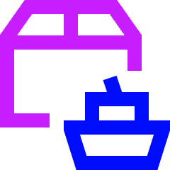Shipment Boat Icon from Sharp Neon Set
