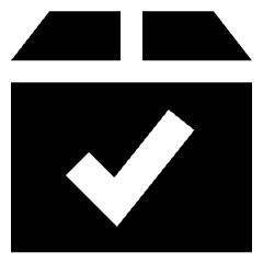 Shipment Check Icon from Sharp Solid Set