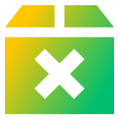 Shipment Delivery Fail Icon from Sharp Gradient Set