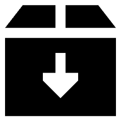 Shipment Download Icon from Sharp Solid Set