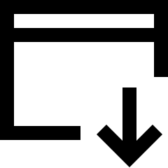 Browser Download Icon from Sharp Line Set