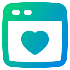 Browser Favorite Heart Icon from Plump Gradient Set
