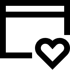 Browser Favorite Heart Icon from Sharp Line Set