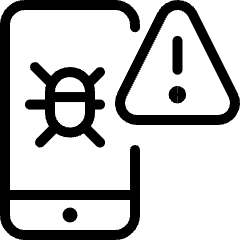 Coding Apps Website Detect Virus Smartphone Alert Icon from Ultimate Light Set