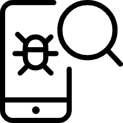 Coding Apps Website Detect Virus Smartphone Search Icon from Ultimate Light Set