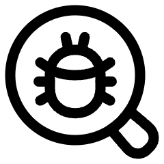 Bug Search Icon from Plump Line Set