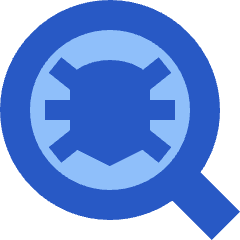 Bug Search Icon from Sharp Flat Set